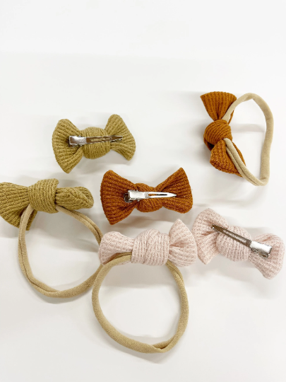 Petite Waffle Weave Bows