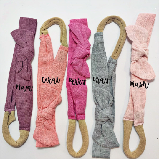 Color Options #3 Linen Headbands - Golden Dot Lane