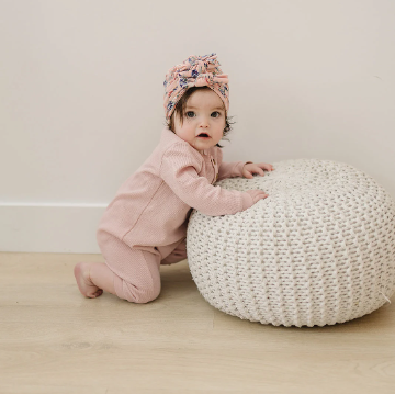 Blush Floral Triple Bow Baby Turban