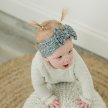 Evergreen Forest Double Bow Nylon Headband