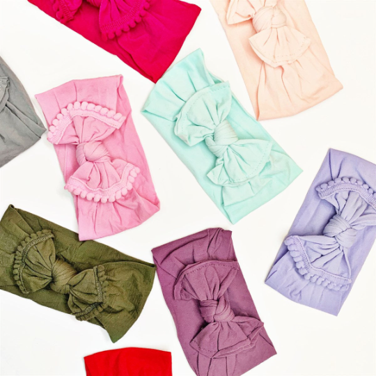 Pom Pom Nylon Headbands