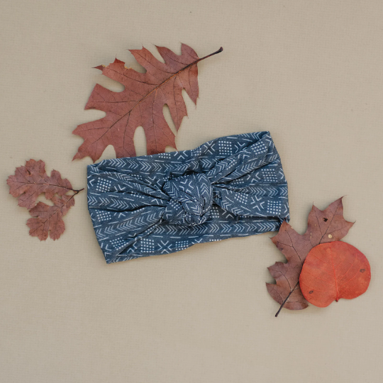Knotted Black Mudcloth Pattern Baby Nylon Headband