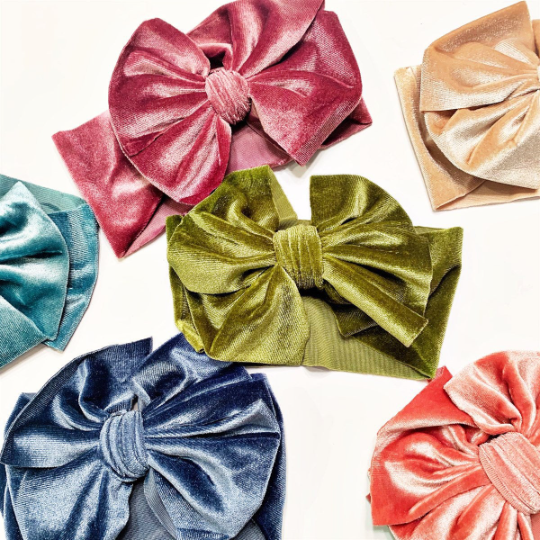 Big Velvet Loopy Headbands - Golden Dot Lane
