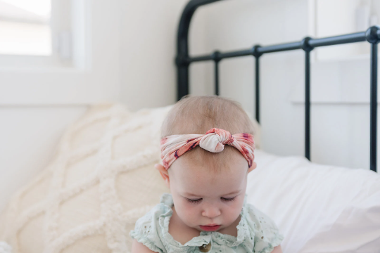 Knotted Rust Watercolor Tie Dye Baby Nylon Headband