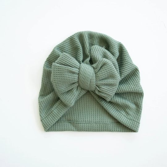 Waffled Wrap Bow Baby Turban
