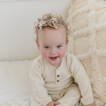 Floral Corduroy Edged Bows