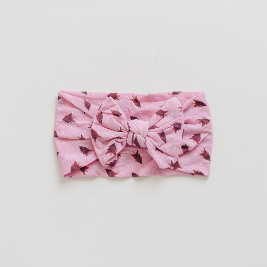 Pink Christmas Tree Trendy Nylon Baby Headband