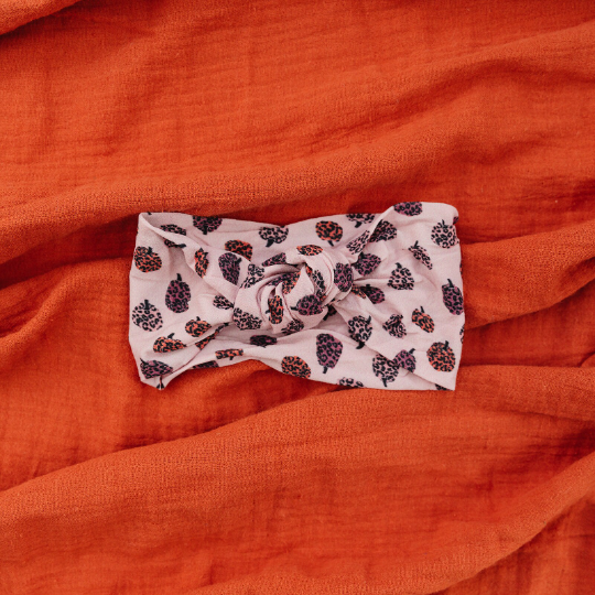 Knotted Fall Leopard Pumpkin Nylon Headband
