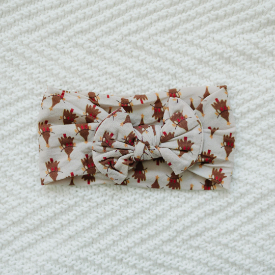 Vintage Christmas Tree + Lights Nylon Baby Headband