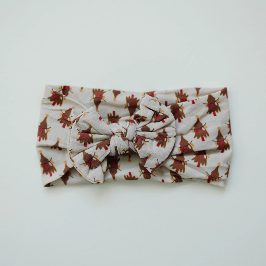 Vintage Christmas Tree + Lights Nylon Baby Headband