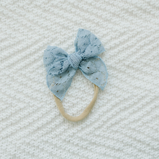 Sailor Eyelet Lace Dainty Hair Bow