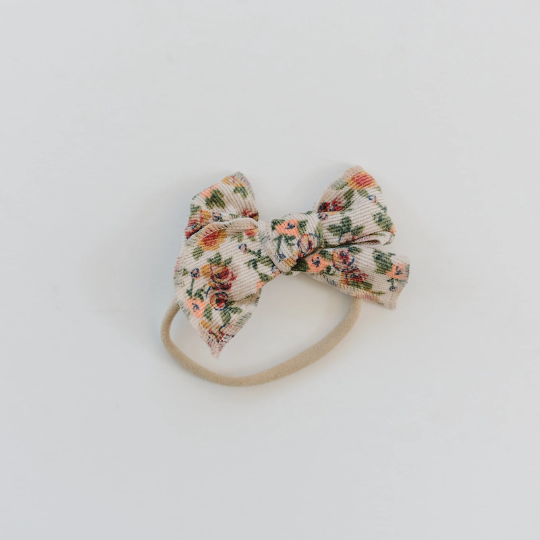 Floral Corduroy Edged Bows