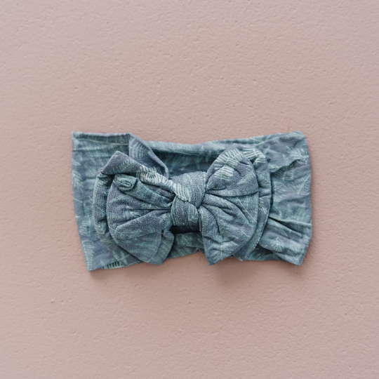 Evergreen Forest Double Bow Nylon Headband
