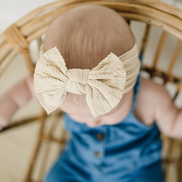 Everyday Neutral Cable Knit Baby Nylon Headbands