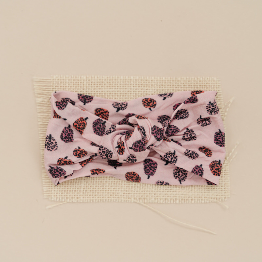 Knotted Fall Leopard Pumpkin Nylon Headband