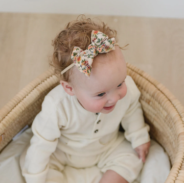 Floral Corduroy Edged Bows
