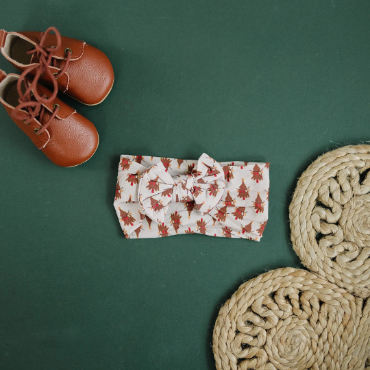 Vintage Christmas Tree + Lights Nylon Baby Headband