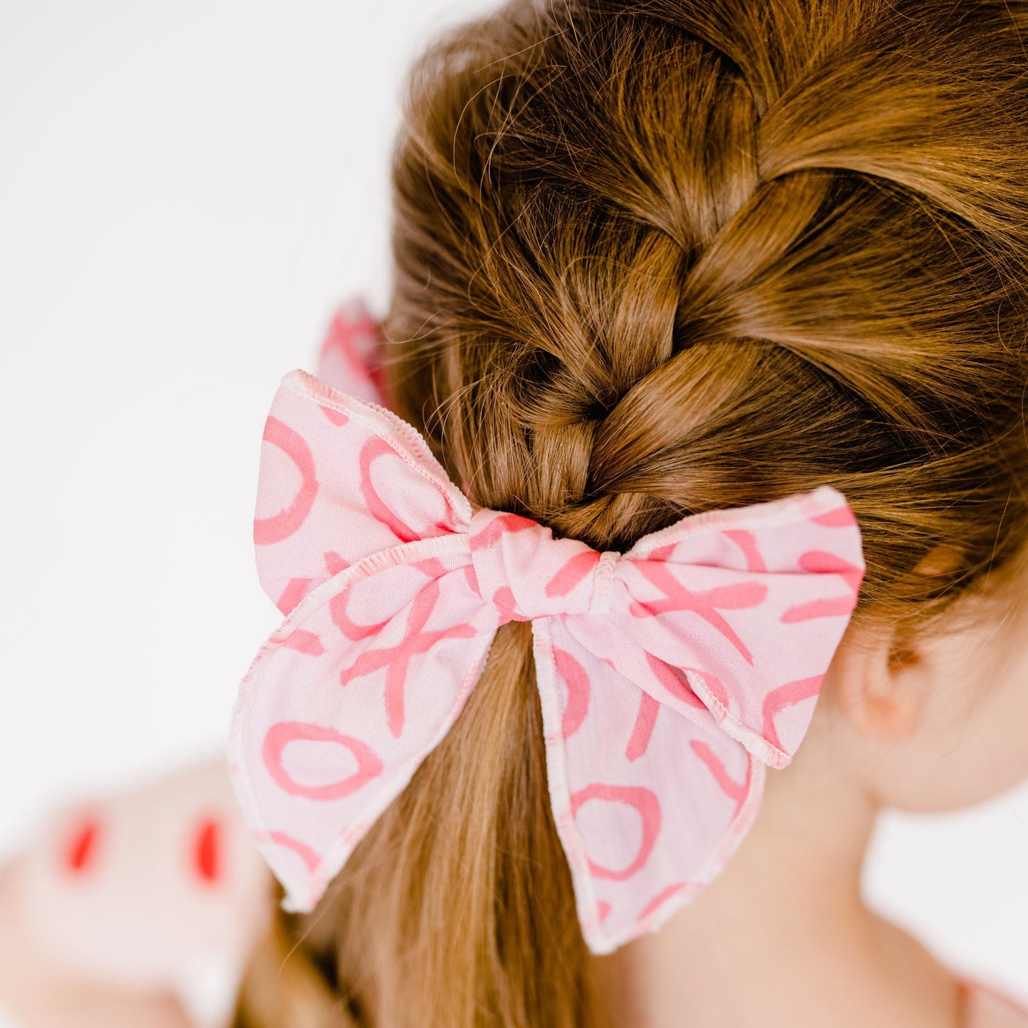 4” XOXO Pink Serged Edge Cotton Bow