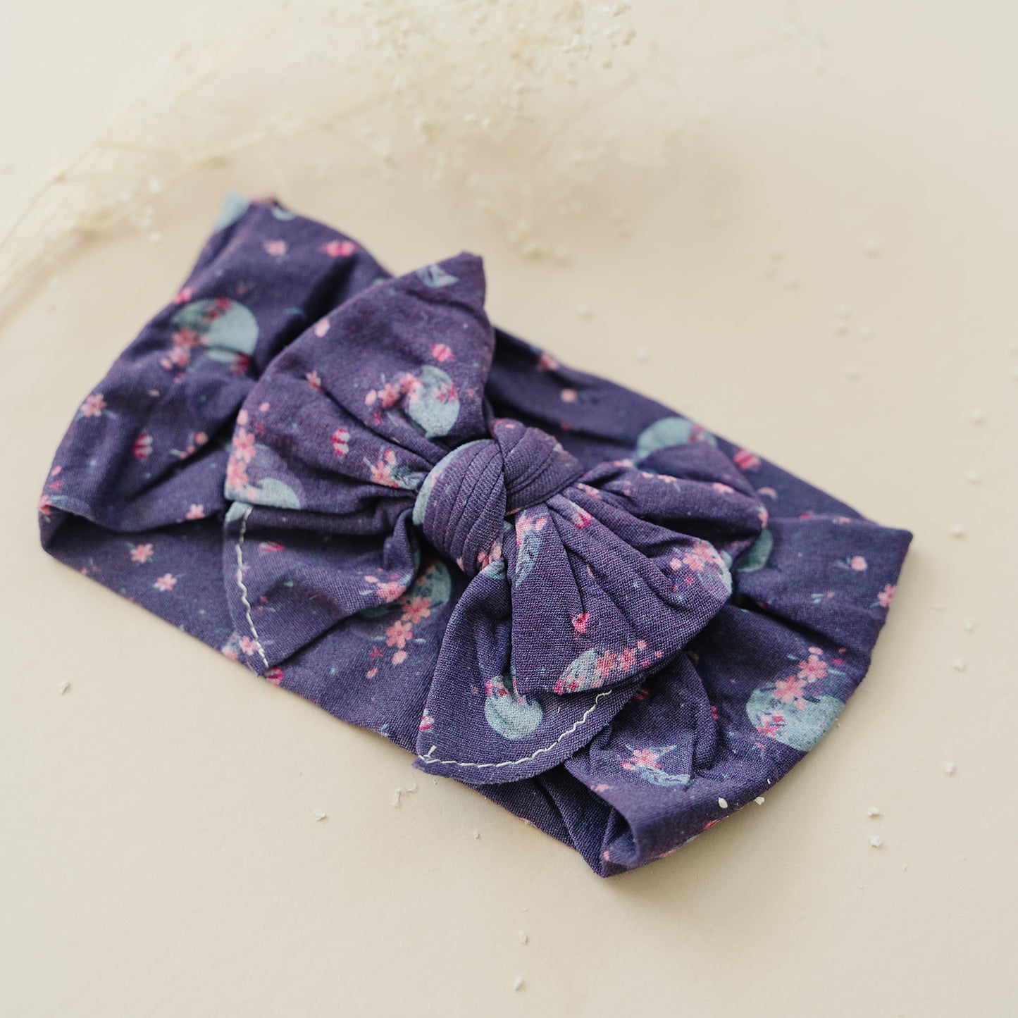 Midnight Navy Floral Moon Cutest Nylon Headband