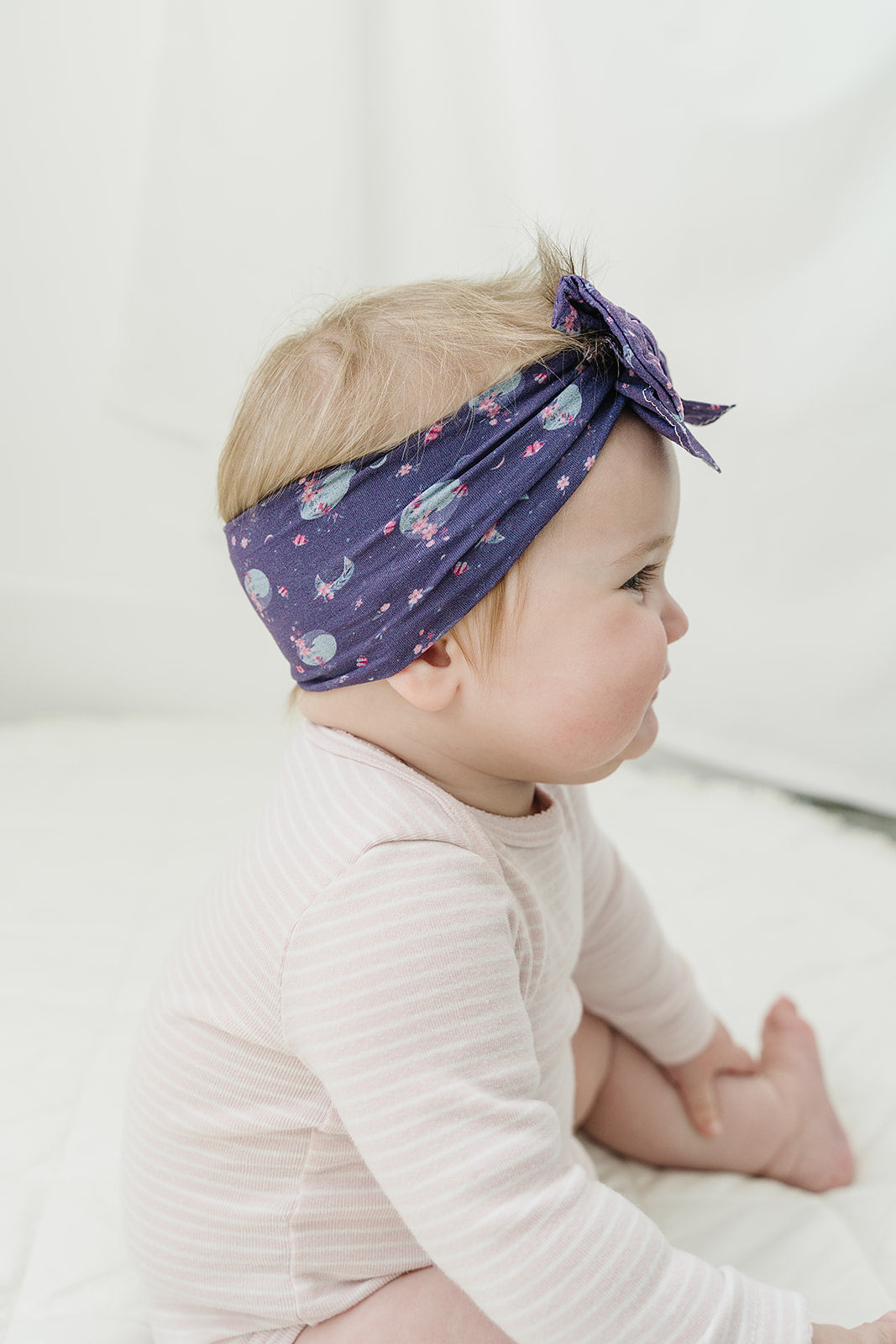 Midnight Navy Floral Moon Cutest Nylon Headband