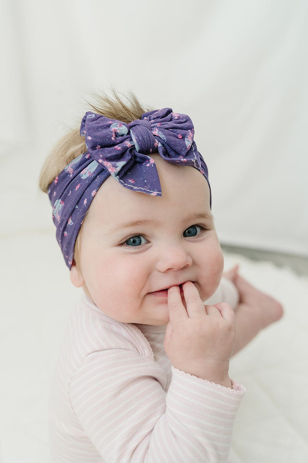 Midnight Navy Floral Moon Cutest Nylon Headband
