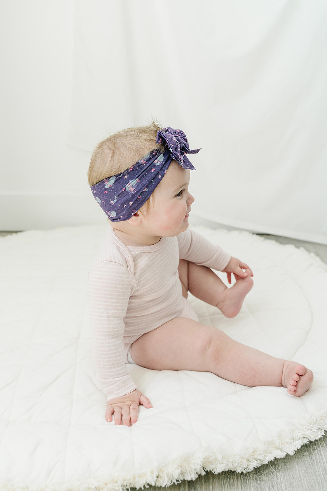 Midnight Navy Floral Moon Cutest Nylon Headband