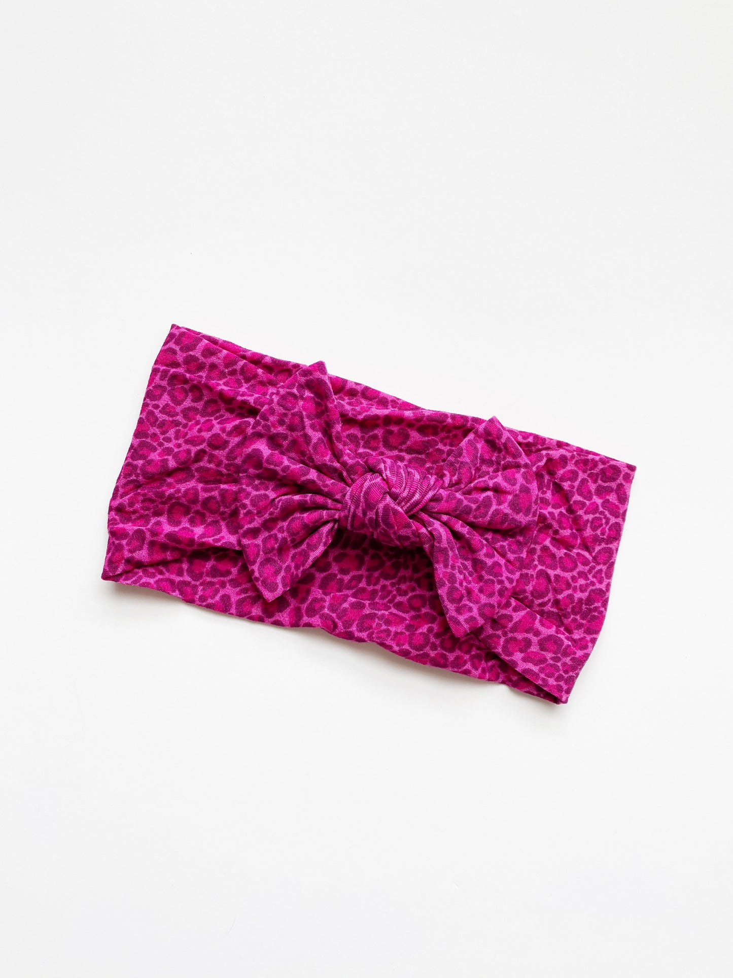 Pink Leopard Nylon Headband
