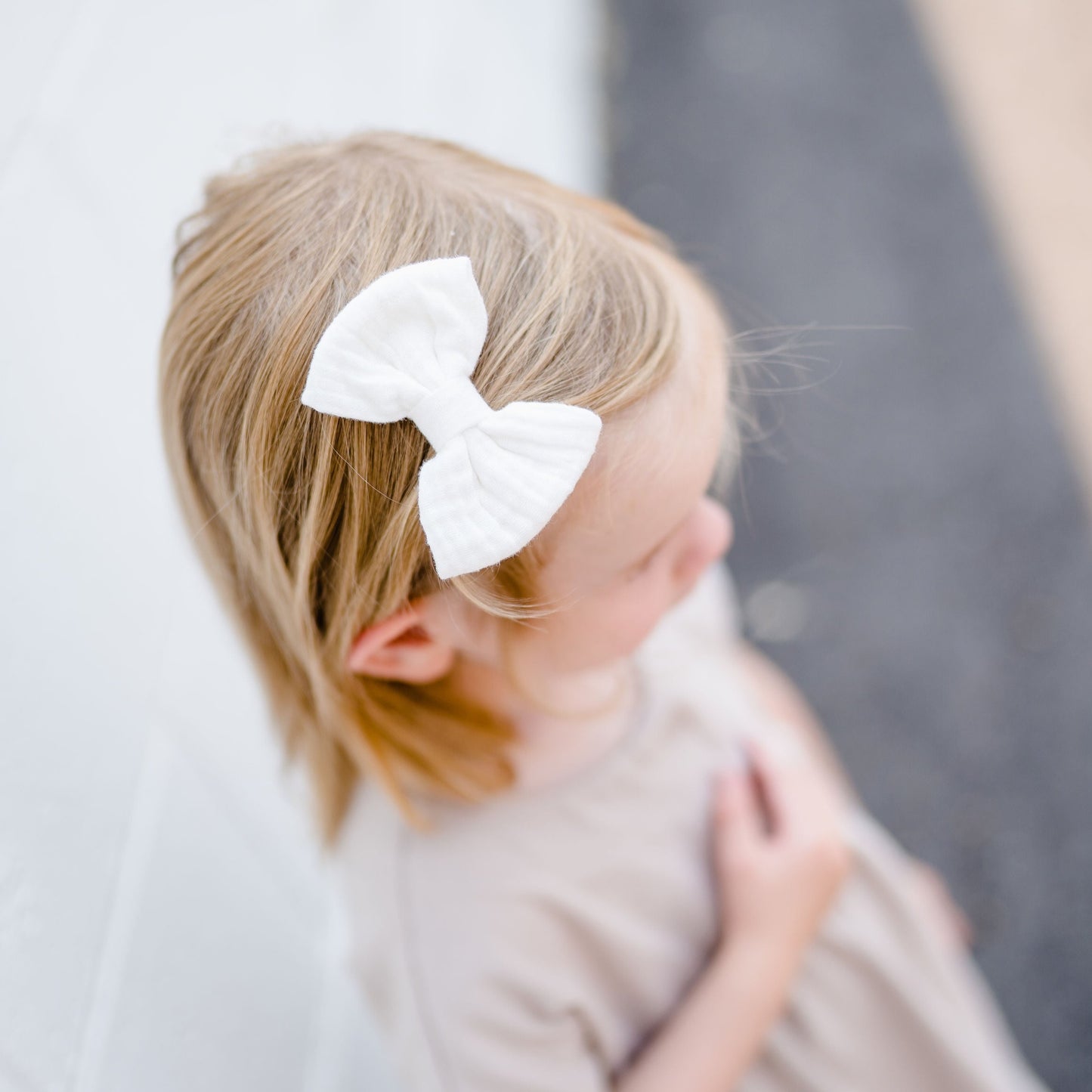 4” Gauze Linen Square Hair Bows