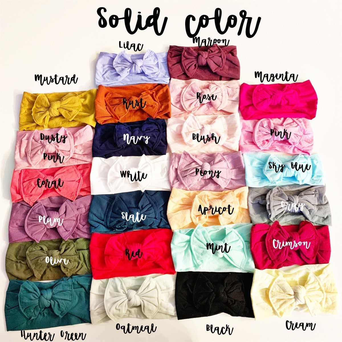 Solid Color Options of Nylon Headbands - Golden Dot Lane