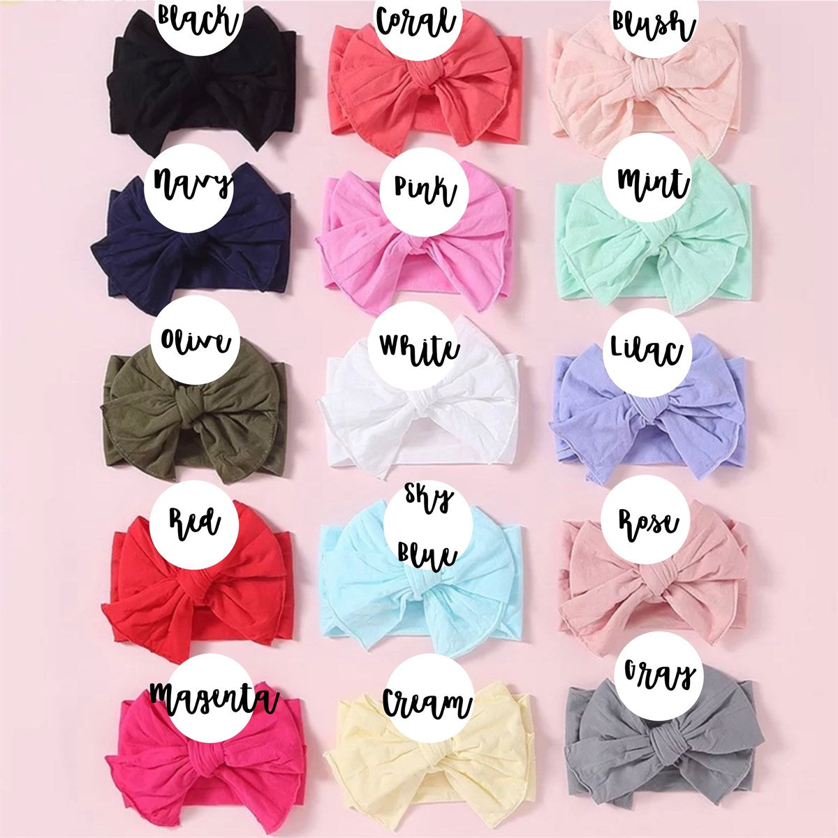 labeled color Big Bow Headbands - Golden Dot Lane