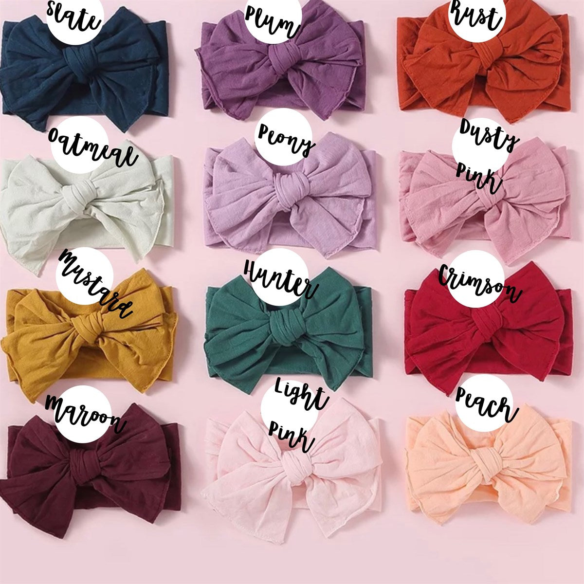 Big bow Nylon Headbands - Golden Dot Lane