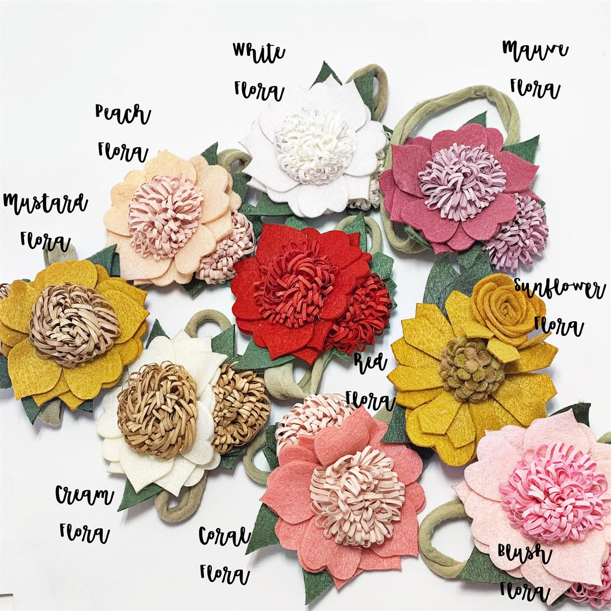 Color Options Whimsy Floral Clips + Headbands - Golden Dot Lane