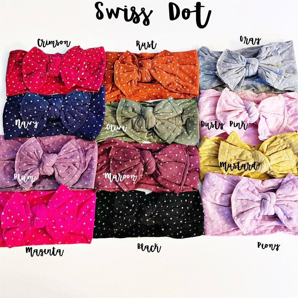 Swiss Dot Nylon Headbands