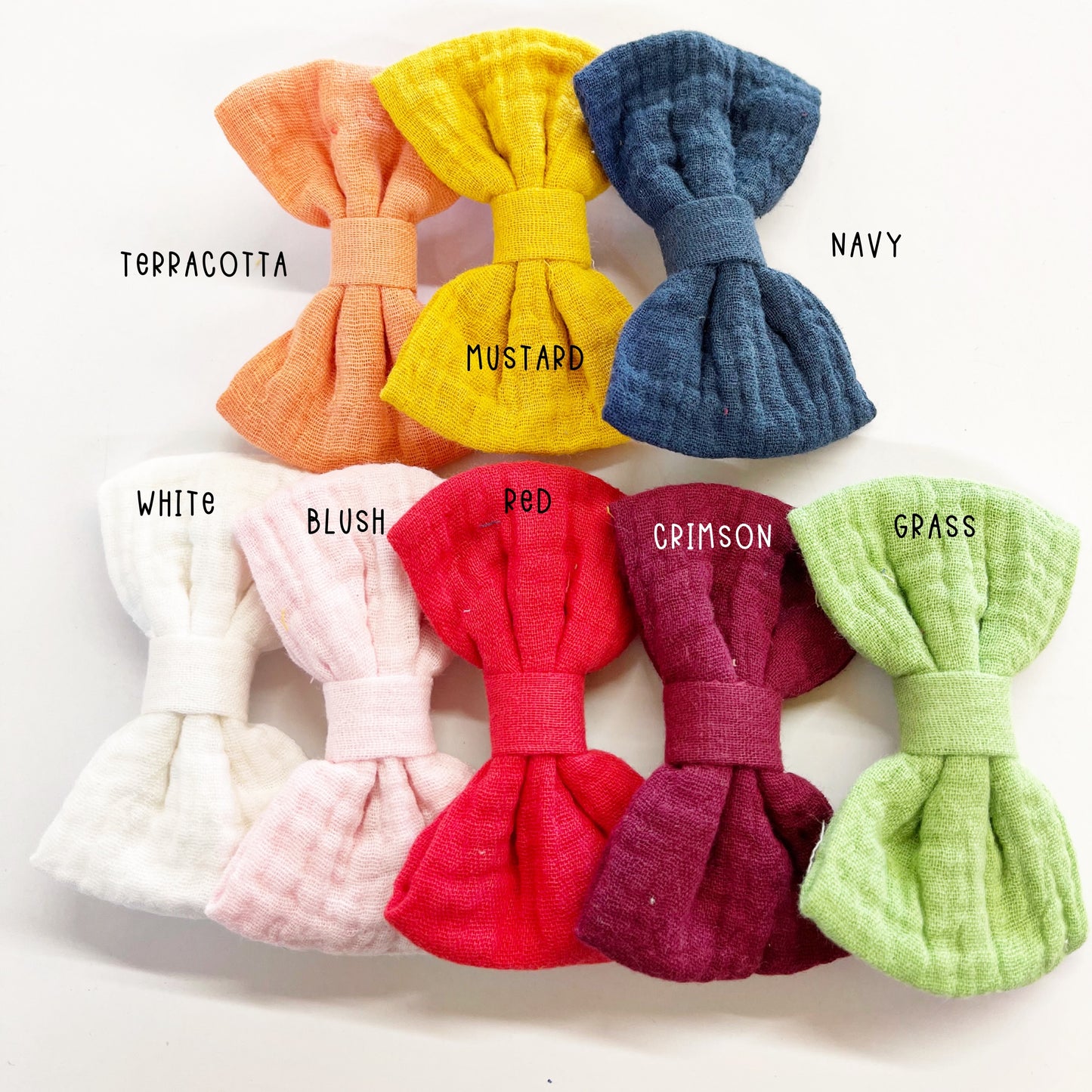 4” Gauze Linen Square Hair Bows