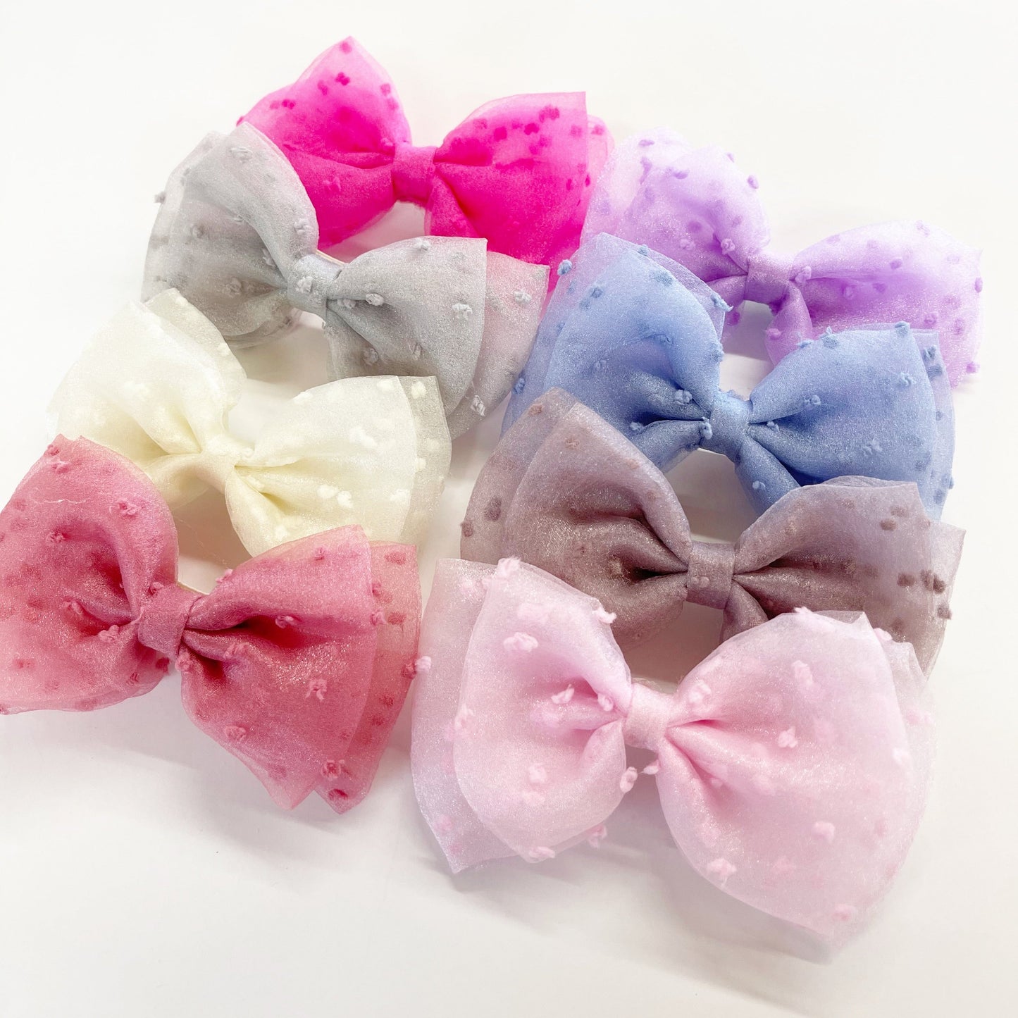 Fancy Swiss Dot 4” Bows