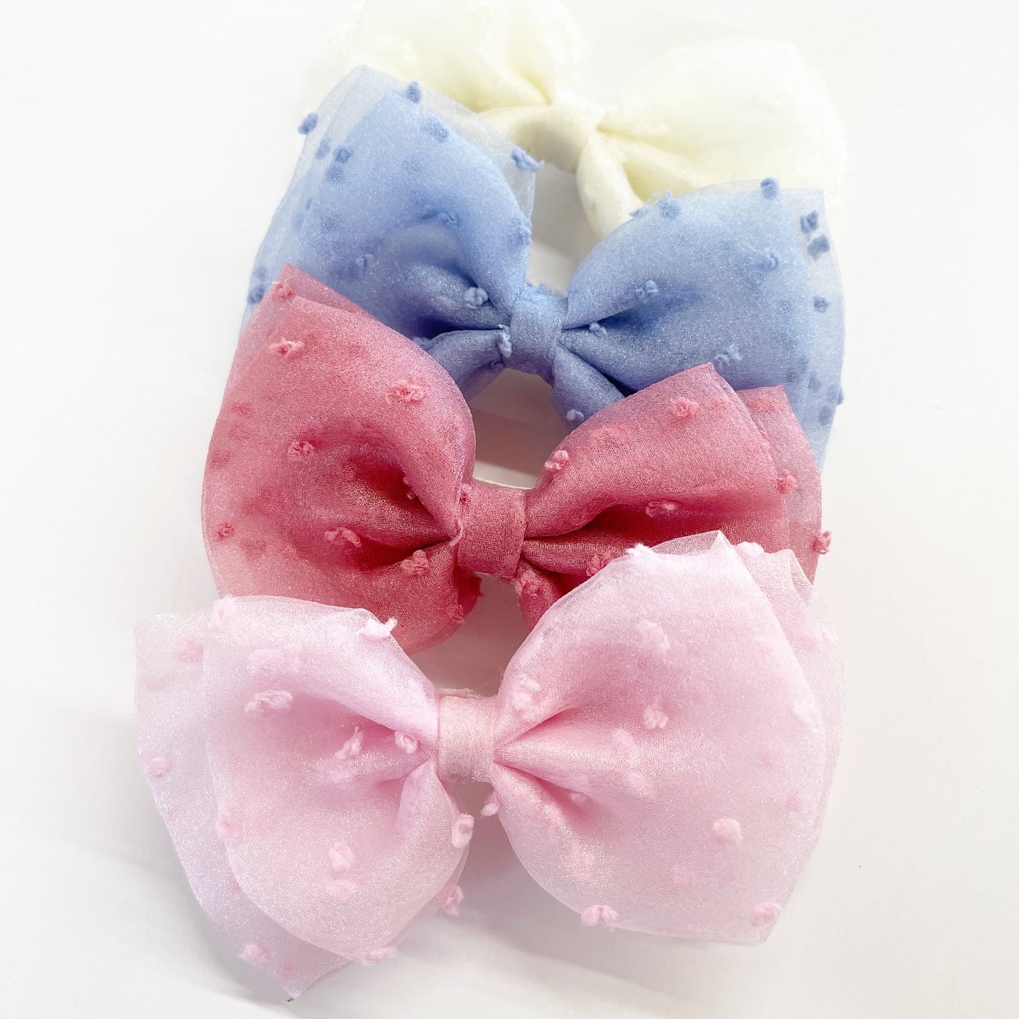 Fancy Swiss Dot 4” Bows
