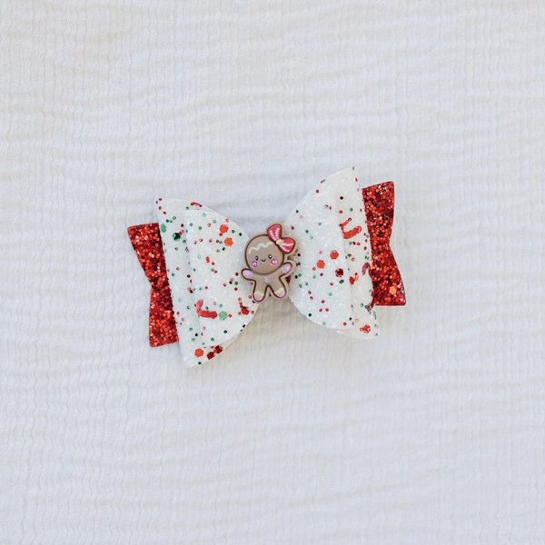 Gingerbread Glitter Hair Bow