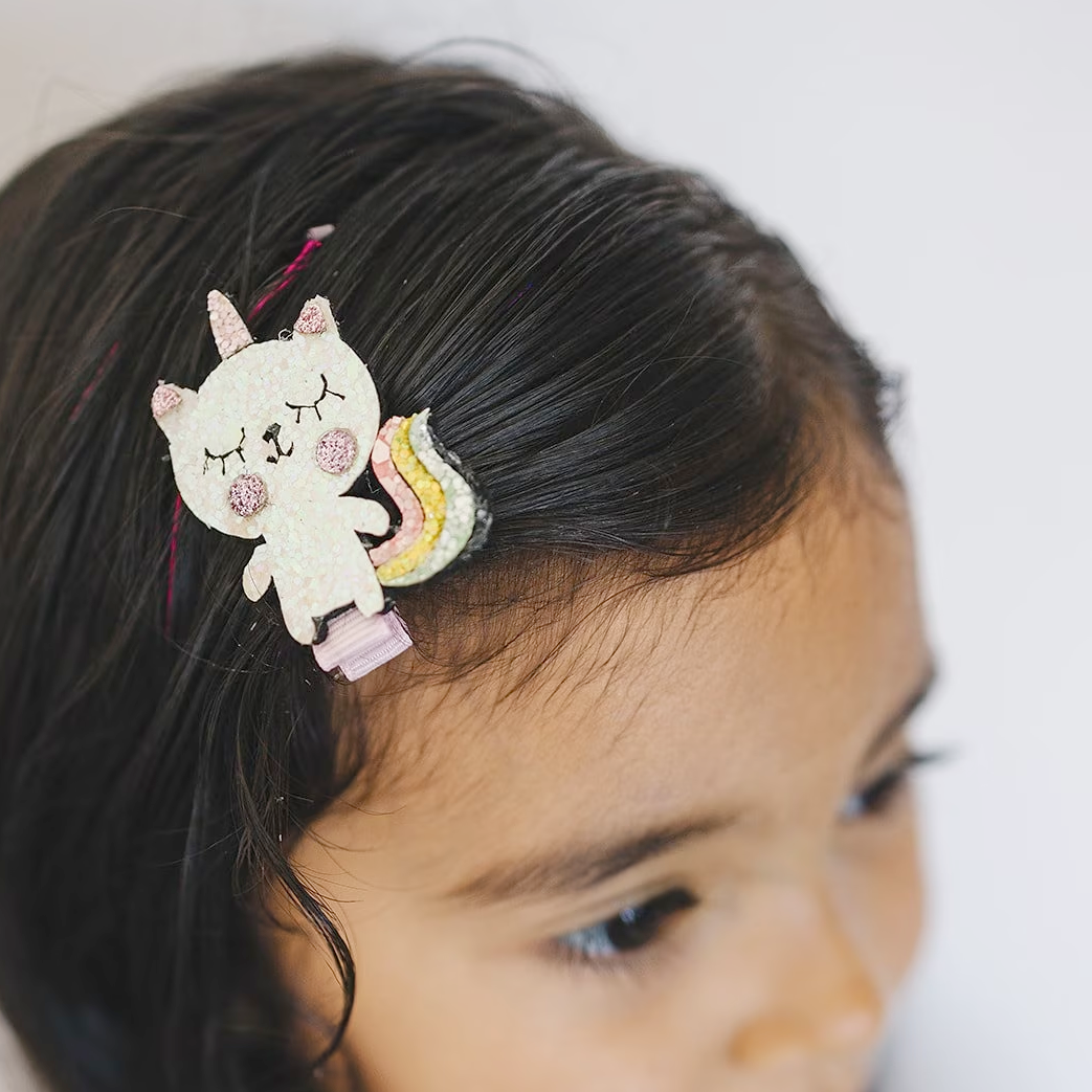 Little Unicorn Kitty Glitter Hair Clip