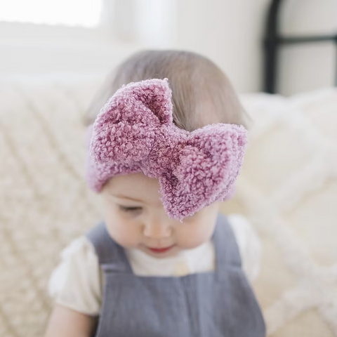 Snuggle Sweetheart Sherpa Baby Bow Headband