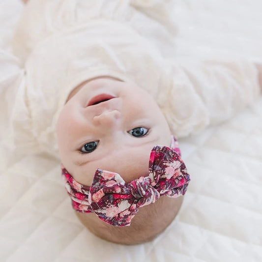Lavish Fall Flowers Ribbed Nylon Baby Headband