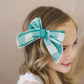 XL Lucky Green Gingham 4" Serged Cotton Hair Bow