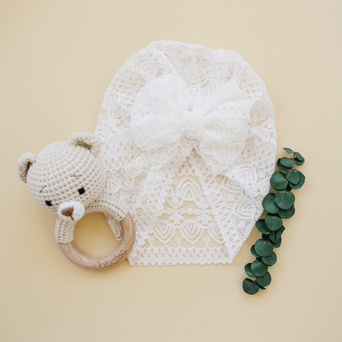 Lightweight Lacey baby bow turban