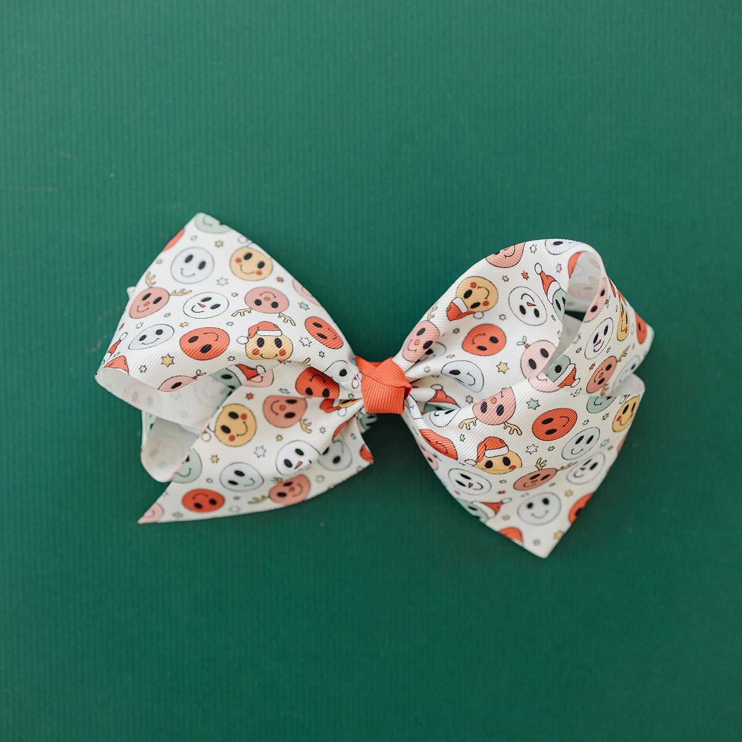 Happy Holiday Friends 7" Grosgrain Hair Bow