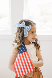Fourth of July Stars 4" Serged Cotton Hair Bow