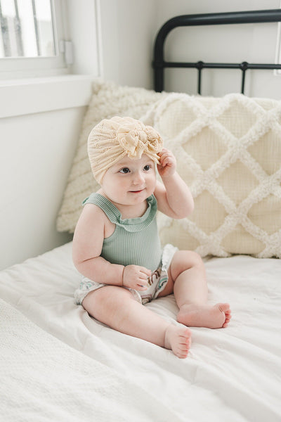 Fall Texture Knit Baby Turban