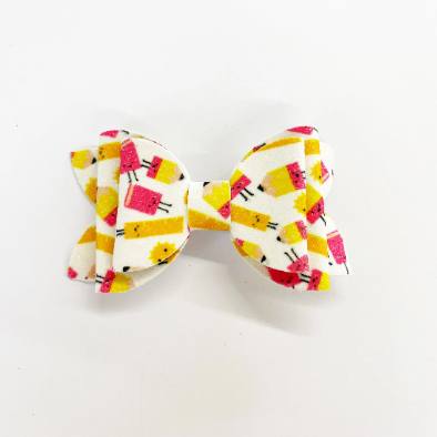 3.5” Back to School Faux Leather Bows