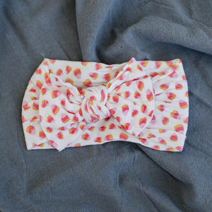 Ribbed Candy Corn Halloween Nylon Baby Headband