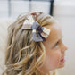 Autumn Plaid Linen Hair Bow