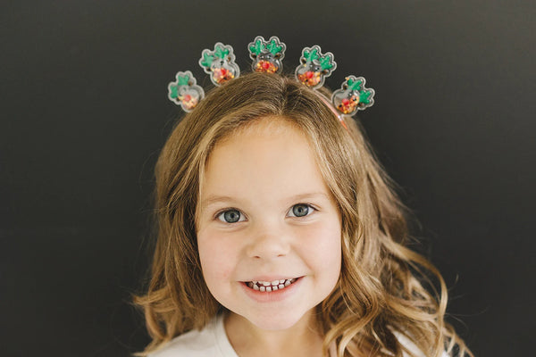 Reindeer Christmas Confetti Shaker Girls Headband