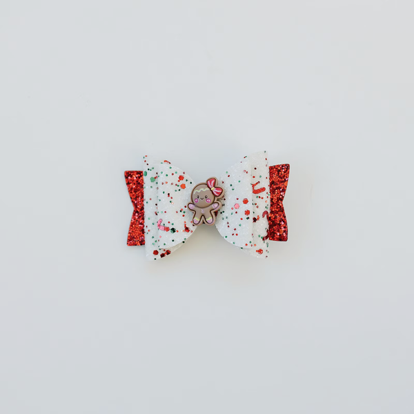 Gingerbread Glitter Hair Bow